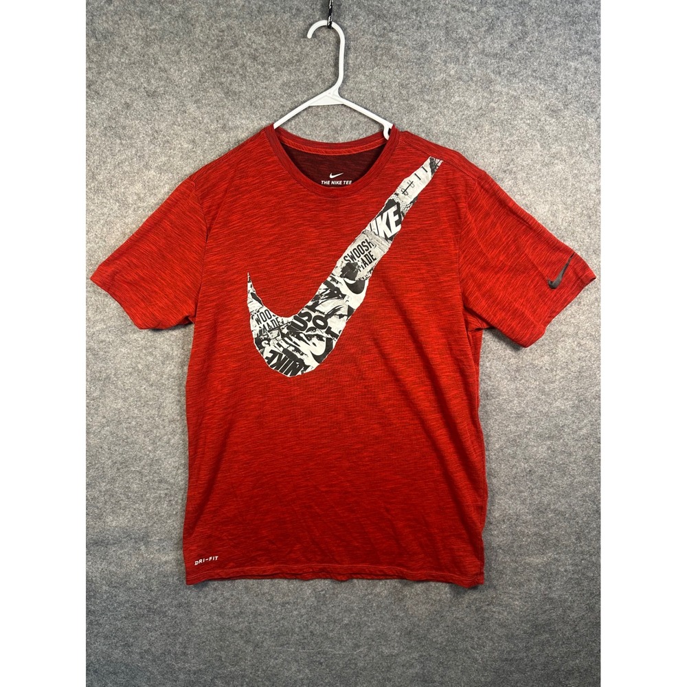 Nike Mens Dri-FIT Athletic Cut Graphic Swoosh Red‎ Heather T-Shirt 923532-657 L